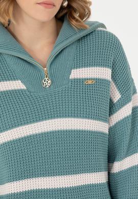 Kadın Mint V Yaka Kazak - 50270451008