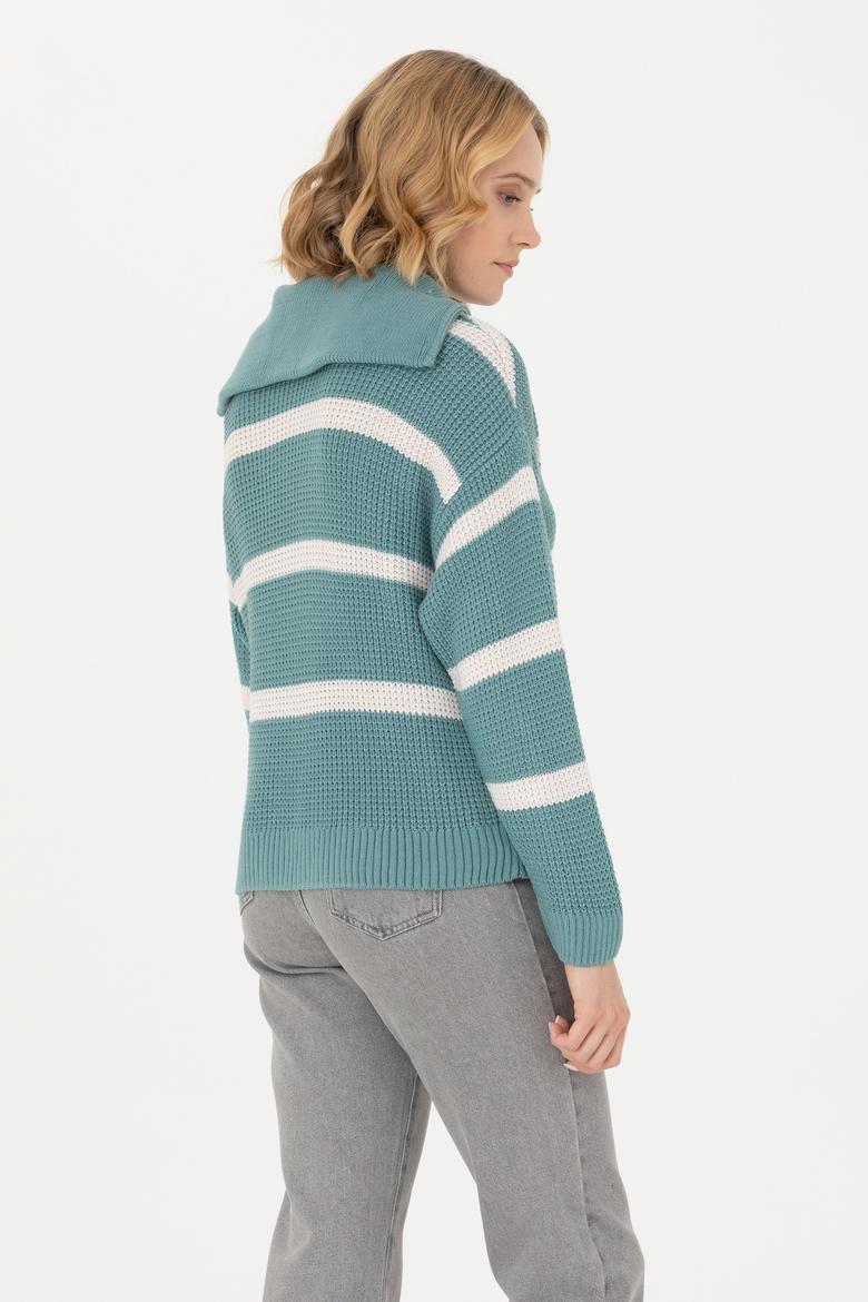 Kadın Mint V Yaka Kazak - 50270451008