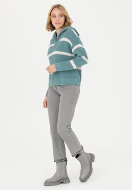 Kadın Mint V Yaka Kazak - 50270451008