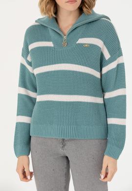 Kadın Mint V Yaka Kazak - 50270451008