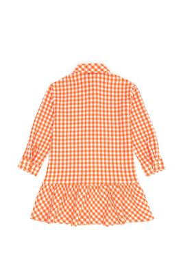 Kız Çocuk Turuncu Uzun Kol Dokuma Elbise - 50271201039