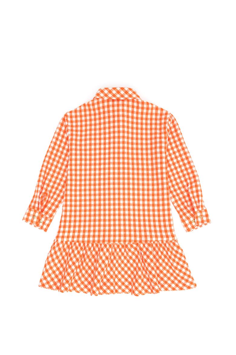 Kız Çocuk Turuncu Uzun Kol Dokuma Elbise - 50271201039