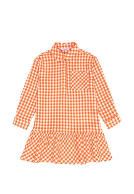 Kız Çocuk Turuncu Uzun Kol Dokuma Elbise - 50271201039