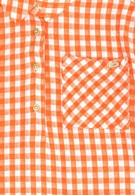 Kız Çocuk Turuncu Uzun Kol Dokuma Elbise - 50271201039