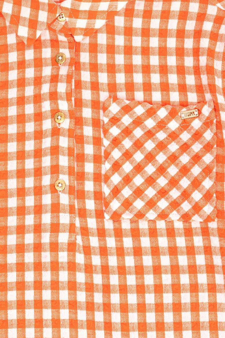 Kız Çocuk Turuncu Uzun Kol Dokuma Elbise - 50271201039