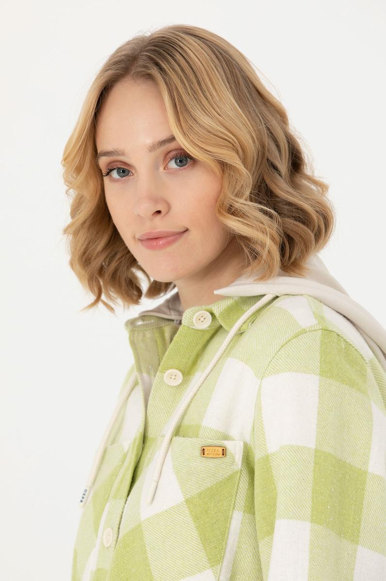 Kadın Fıstık Yeşili Uzun Kollu Gömlek