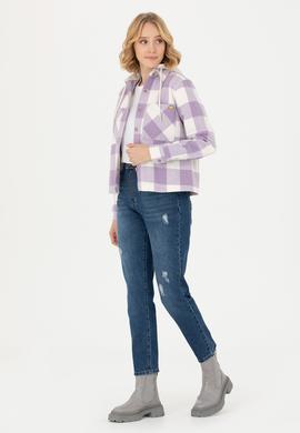 Kadın Lila Uzun Kollu Gömlek - 50271448031
