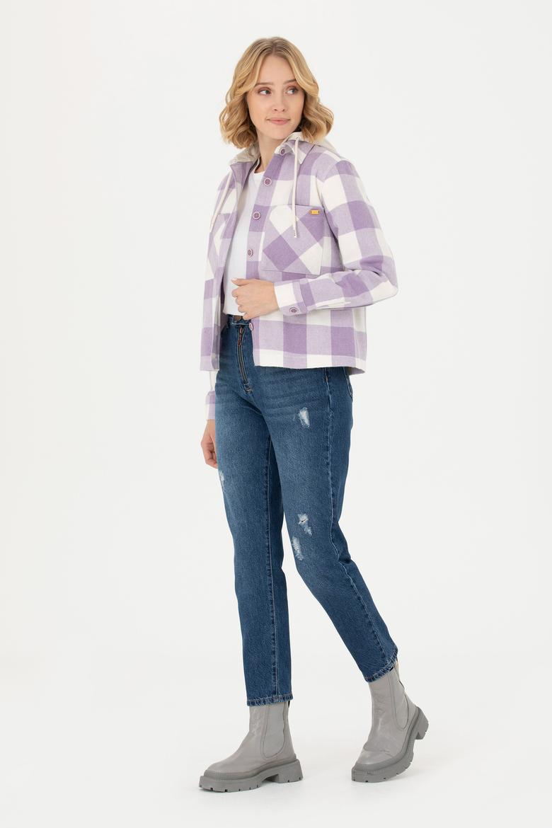 Kadın Lila Uzun Kollu Gömlek - 50271448031