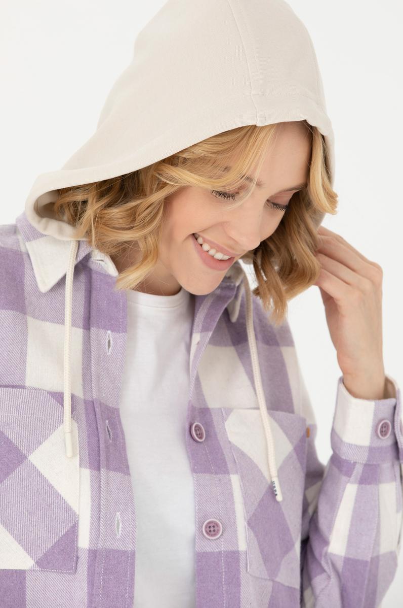 Kadın Lila Uzun Kollu Gömlek