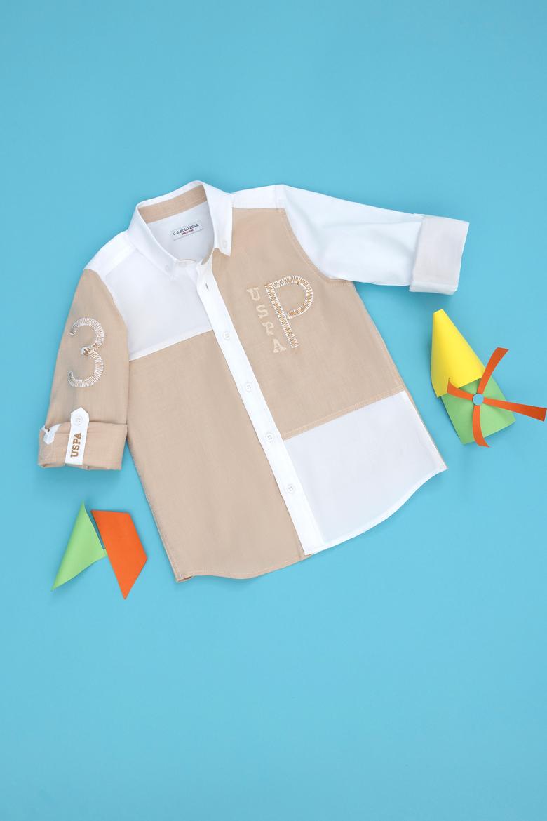 Erkek Çocuk Kum Uzun Kollu Gömlek