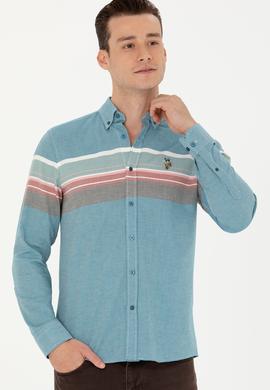 Erkek Petrol Uzun Kollu Gömlek - 50272500006