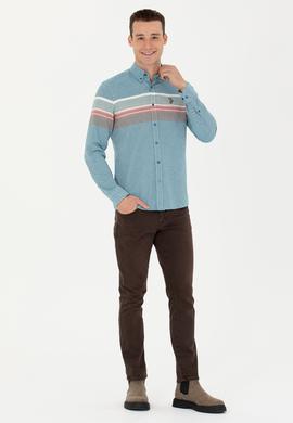Erkek Petrol Uzun Kollu Gömlek - 50272500006