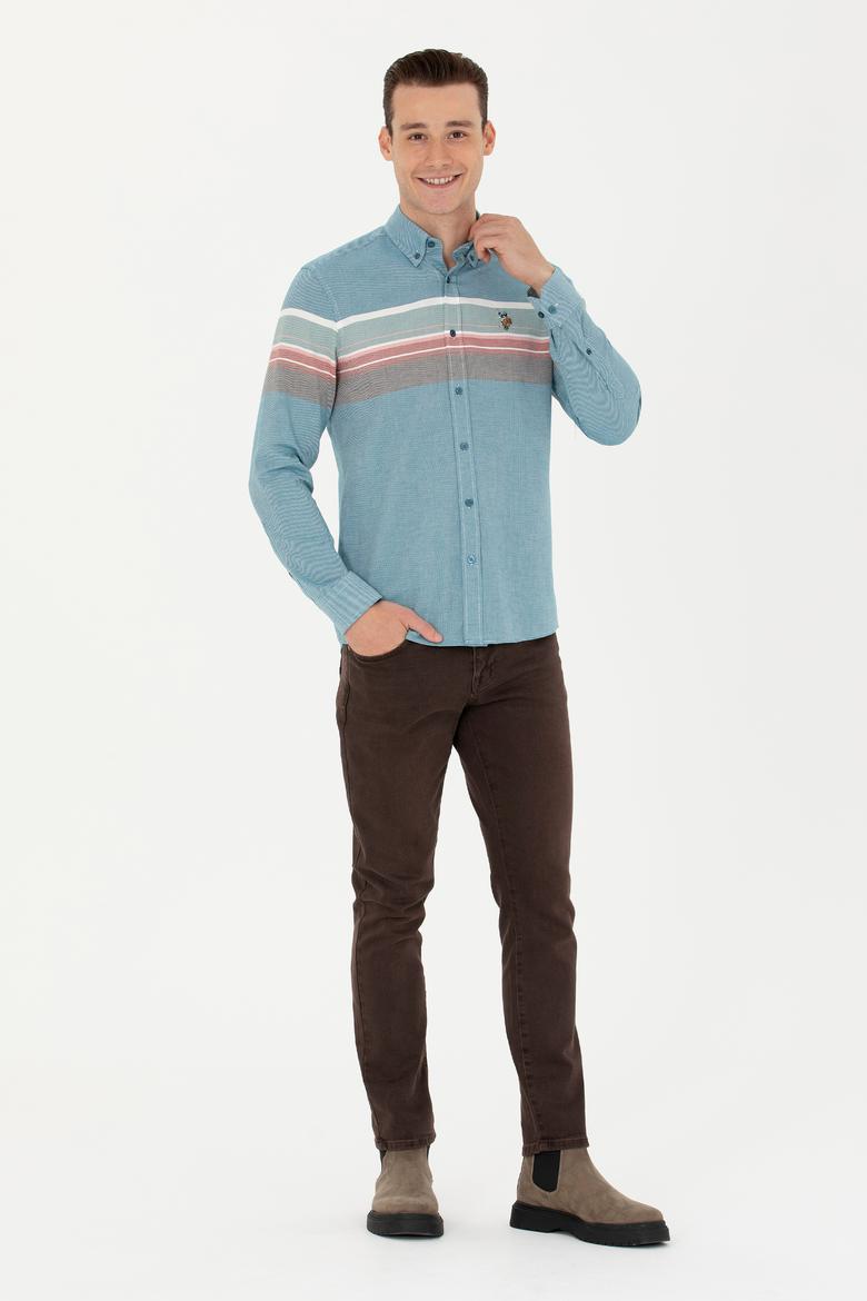 Erkek Petrol Uzun Kollu Gömlek - 50272500006