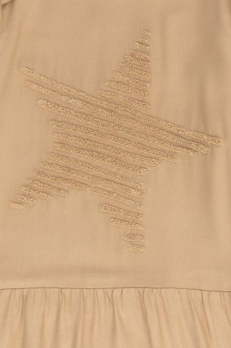 Kız Çocuk Kum Uzun Kol Dokuma Elbise