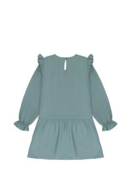 Kız Çocuk Mint Uzun Kol Dokuma Elbise - 50273514013