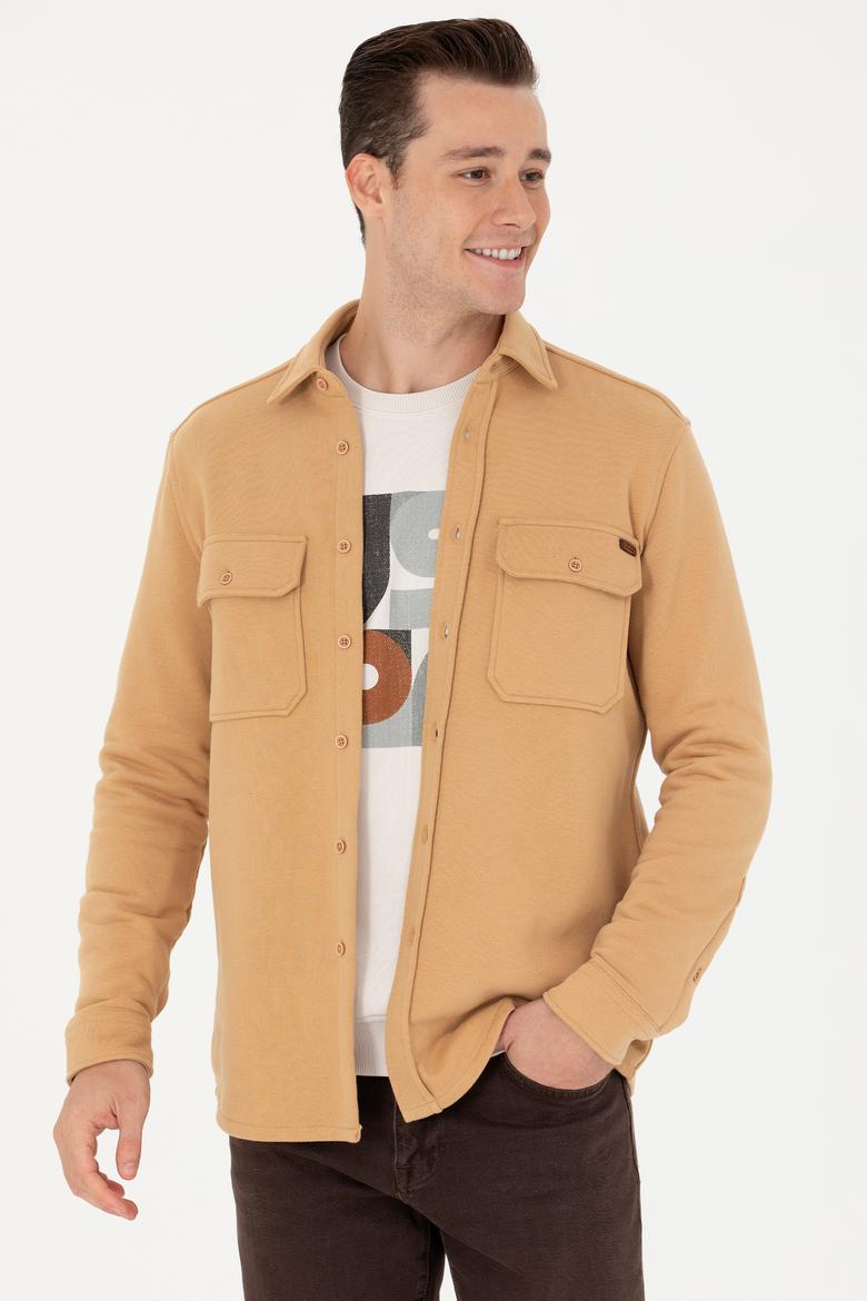 Erkek Camel Uzun Kollu Gömlek