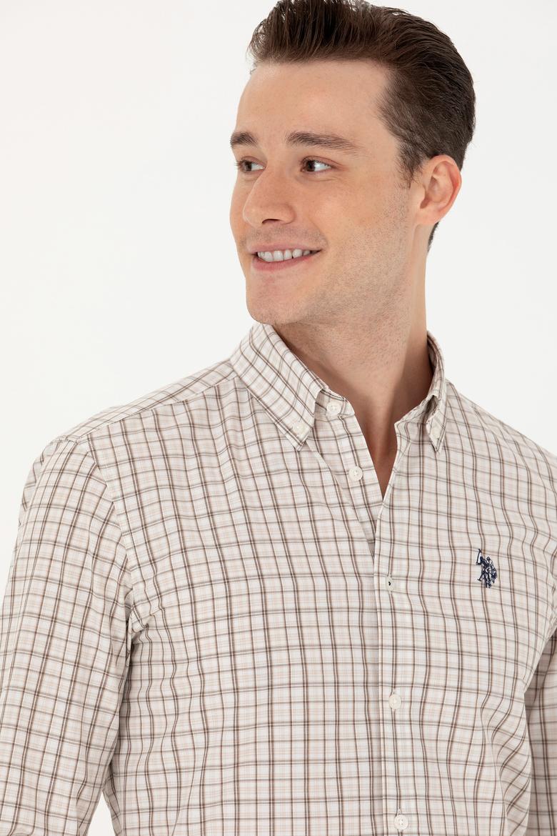 Erkek Ekoseli Kum Gömlek - 50279453010