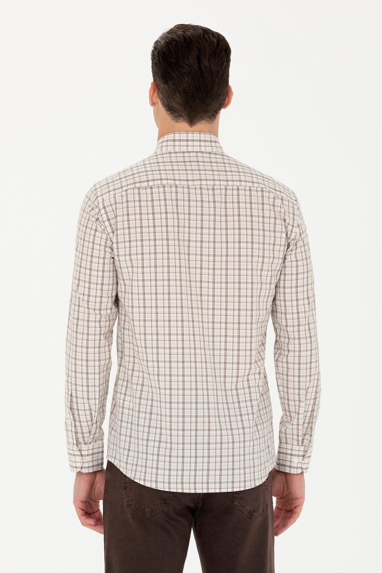 Erkek Ekoseli Kum Gömlek - 50279453010