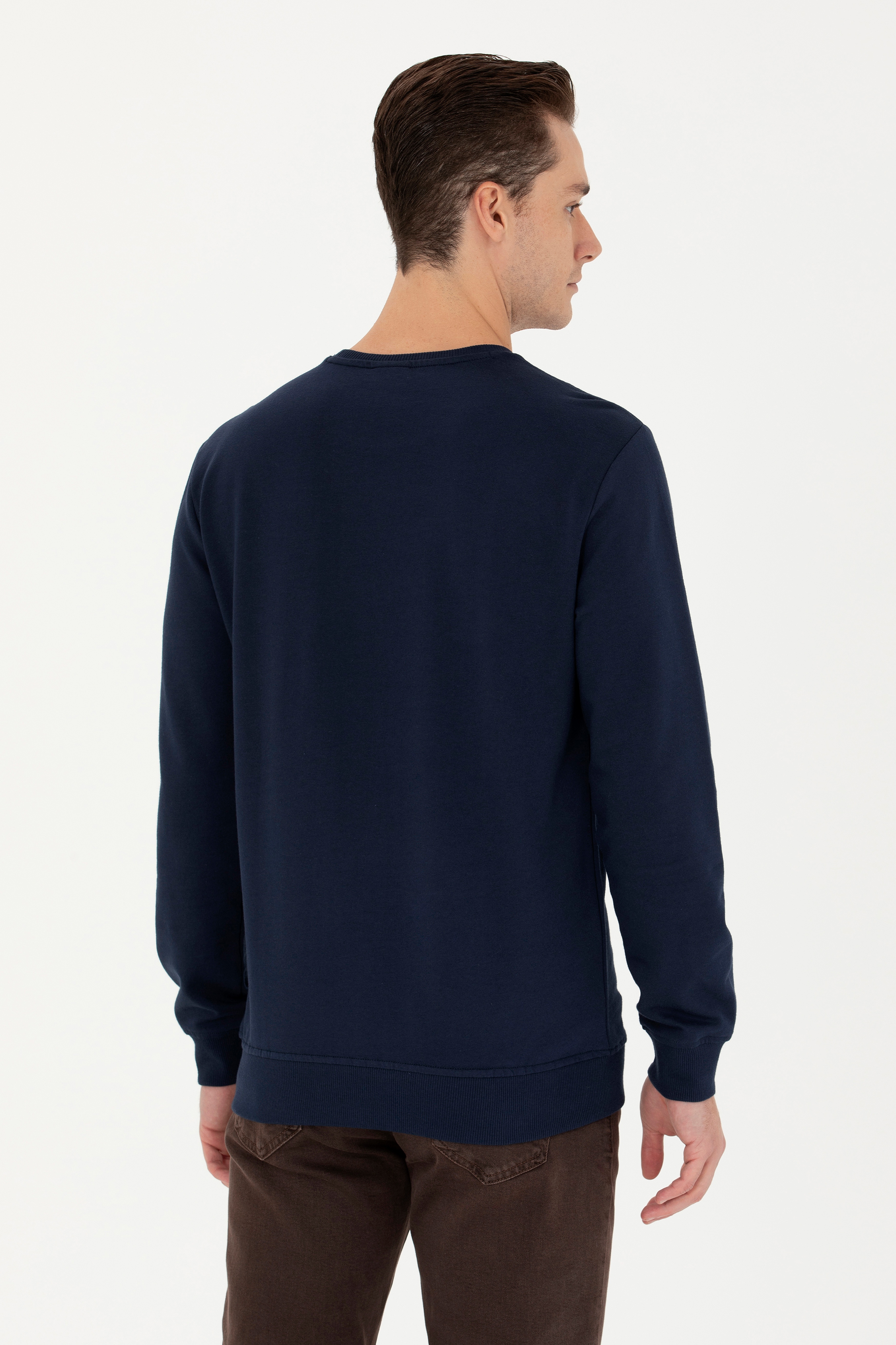 Erkek Lacivert Sweatshirt - Image 5