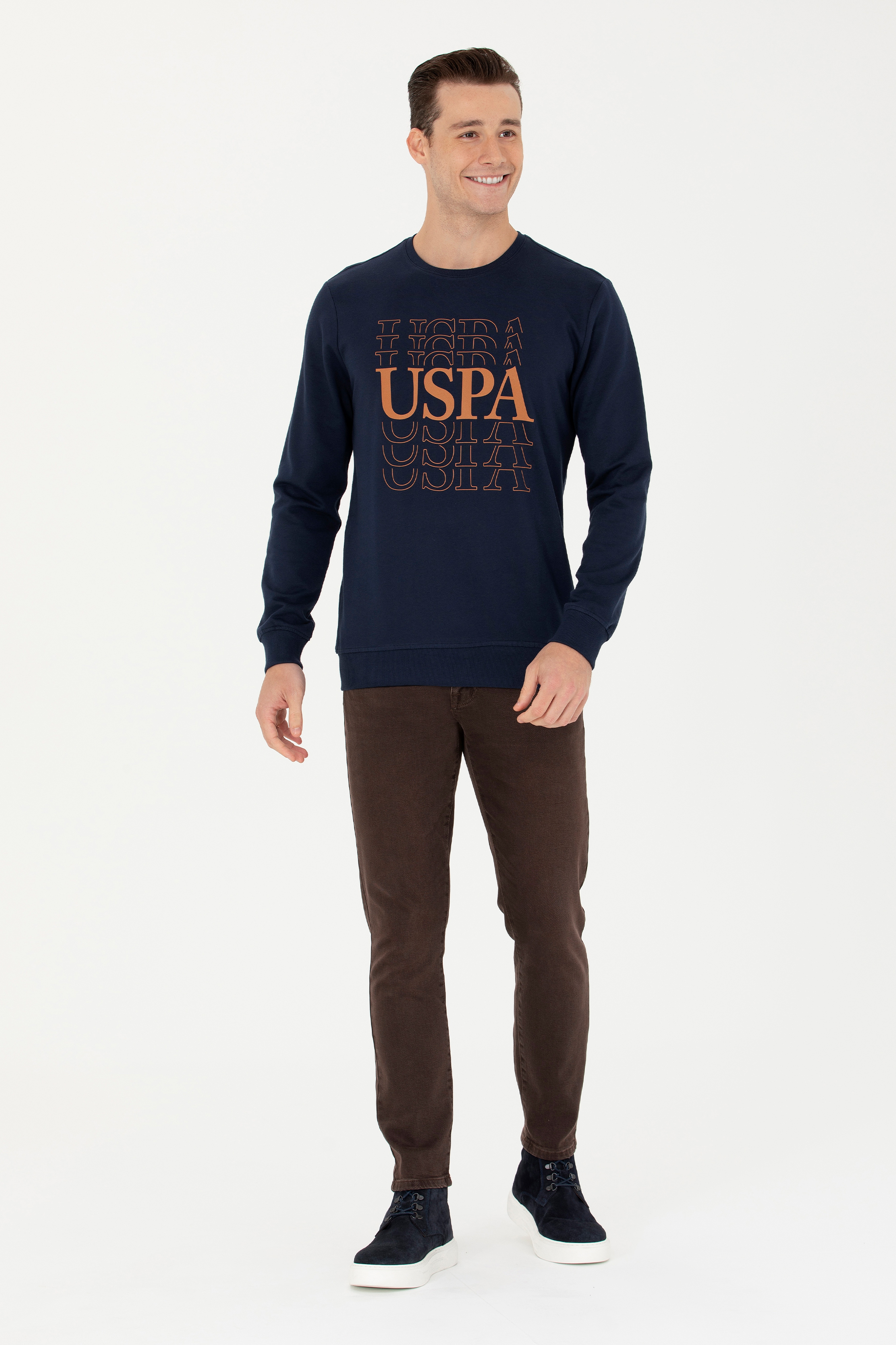 Erkek Lacivert Sweatshirt - Image 4