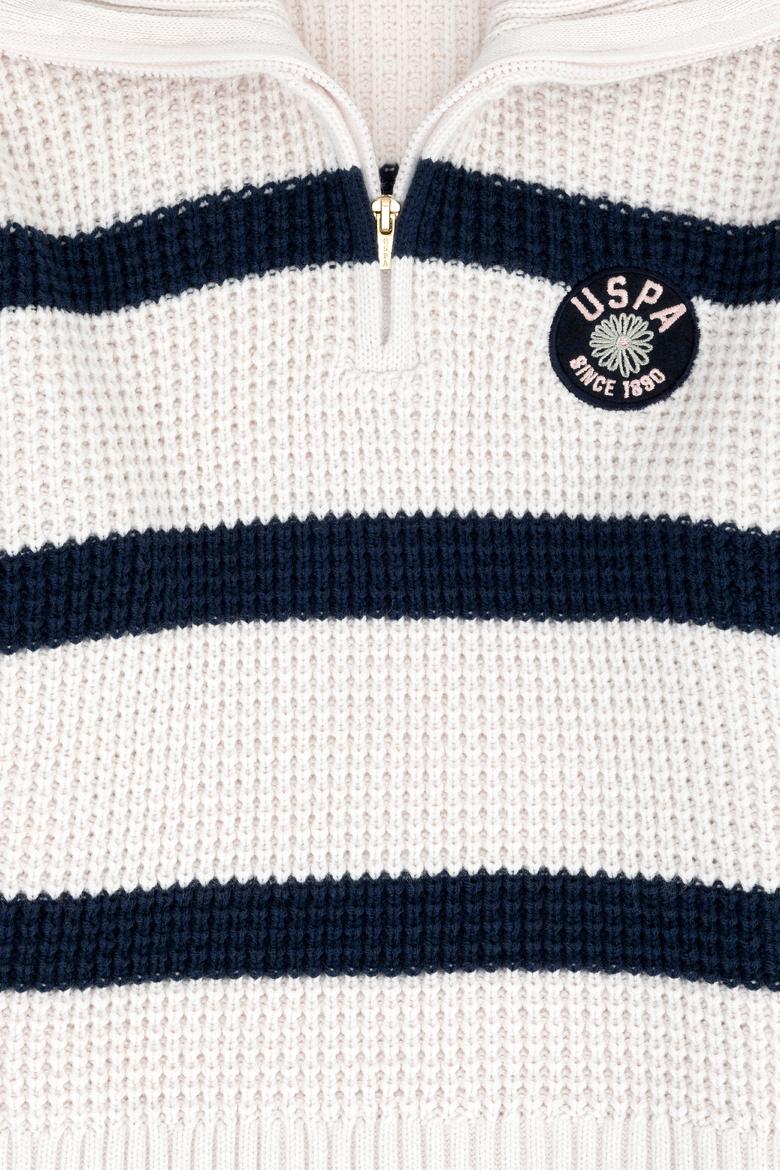 Kız Çocuk Krem Polo Yaka Kazak - 50271892001