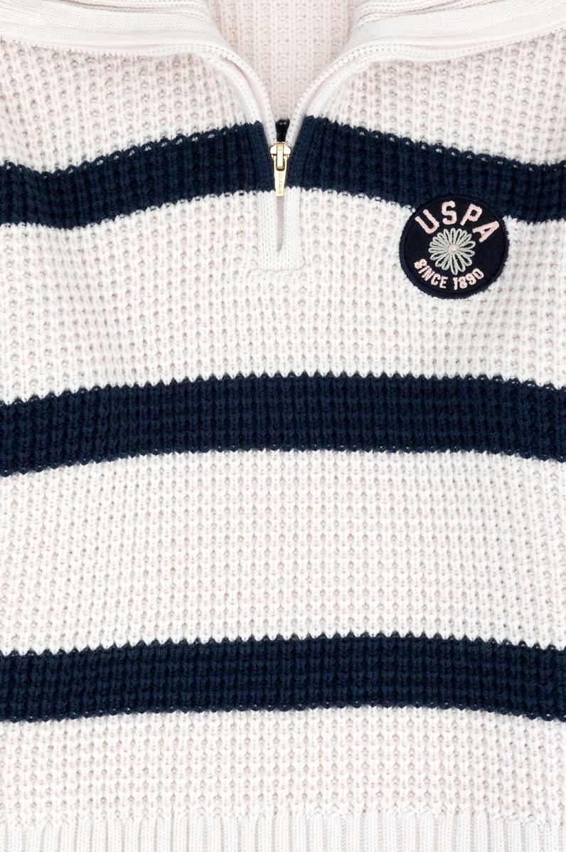 Kız Çocuk Krem Polo Yaka Kazak