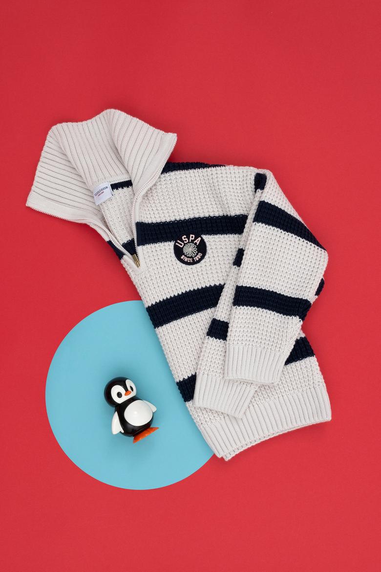 Kız Çocuk Krem Polo Yaka Kazak - 50271892001