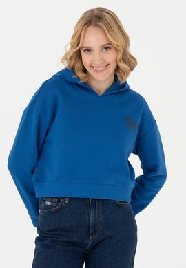 Kadın Saks Kapüşonlu Sweatshirt - 50279848004