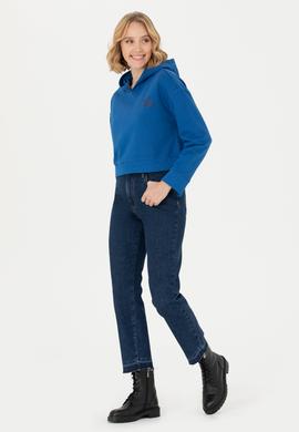 Kadın Saks Kapüşonlu Sweatshirt - 50279848004