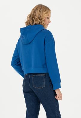 Kadın Saks Kapüşonlu Sweatshirt - 50279848004