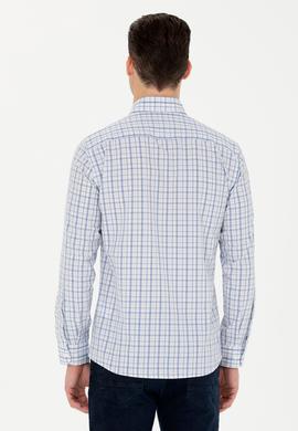 Erkek Ekoseli Mavi Gömlek - 50279453027
