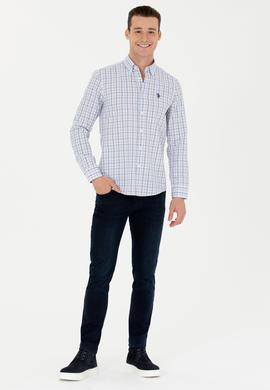 Erkek Ekoseli Mavi Gömlek - 50279453027