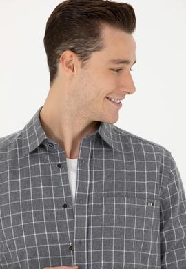 Erkek Gri Uzun Kollu Gömlek - 50279413032