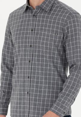 Erkek Gri Uzun Kollu Gömlek - 50279413032