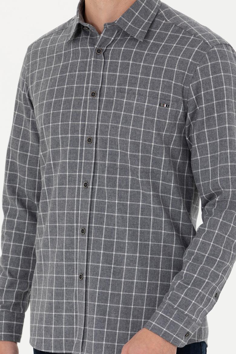 Erkek Gri Uzun Kollu Gömlek - 50279413032