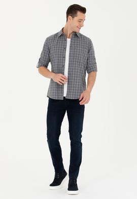 Erkek Gri Uzun Kollu Gömlek - 50279413032