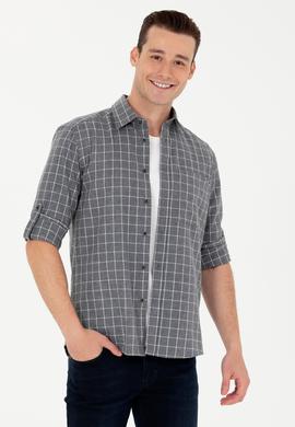 Erkek Gri Uzun Kollu Gömlek - 50279413032