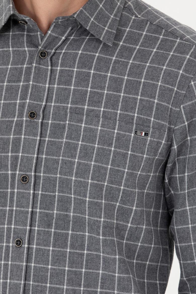 Erkek Gri Uzun Kollu Gömlek - 50279413032