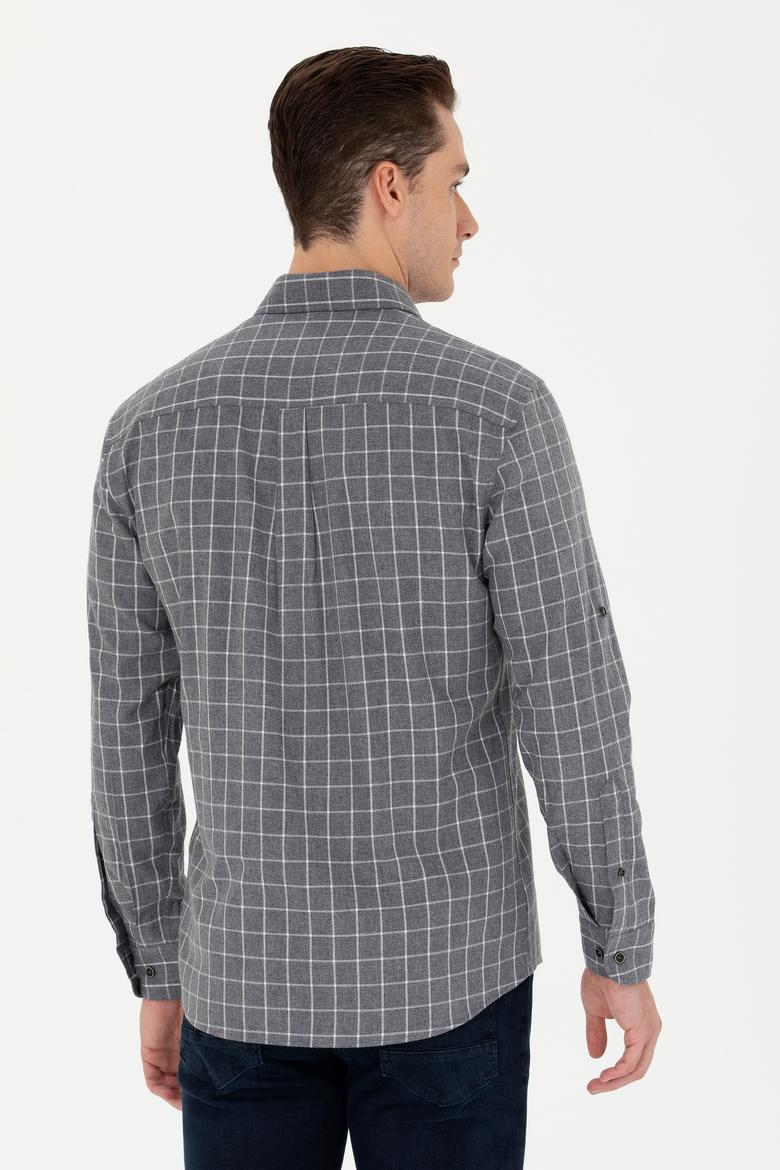 Erkek Gri Uzun Kollu Gömlek - 50279413032