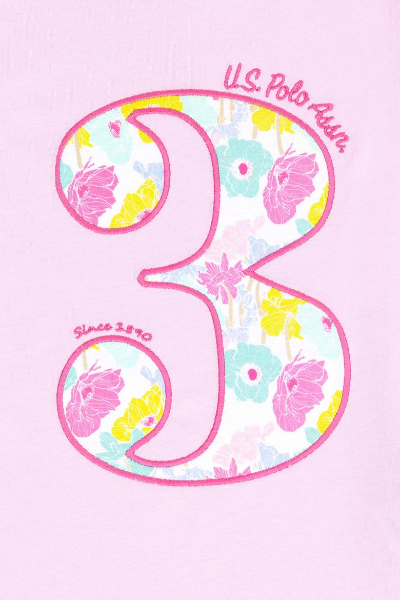 Kız Çocuk Manolya Bisiklet Yaka Tişört - 50265384014