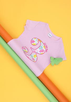 Kız Çocuk Manolya Bisiklet Yaka Tişört - 50265384014