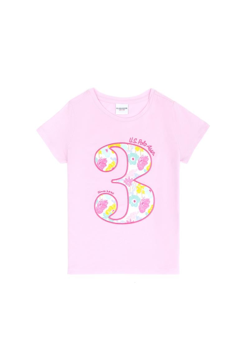 Kız Çocuk Manolya Bisiklet Yaka Tişört - 50265384014