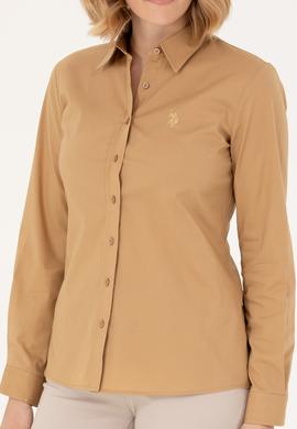Kadın Camel Uzun Kollu Basic Gömlek - 50262946077