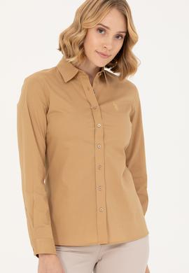 Kadın Camel Uzun Kollu Basic Gömlek - 50262946077