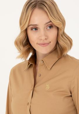 Kadın Camel Uzun Kollu Basic Gömlek - 50262946077