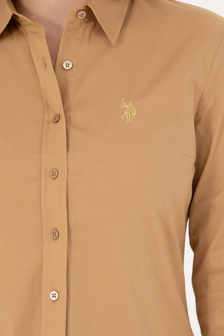 Kadın Camel Uzun Kollu Basic Gömlek - 50262946077