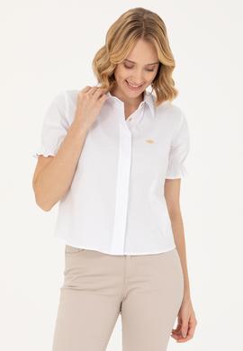 Kadın Beyaz Kısa Kollu Gömlek - 50264219001