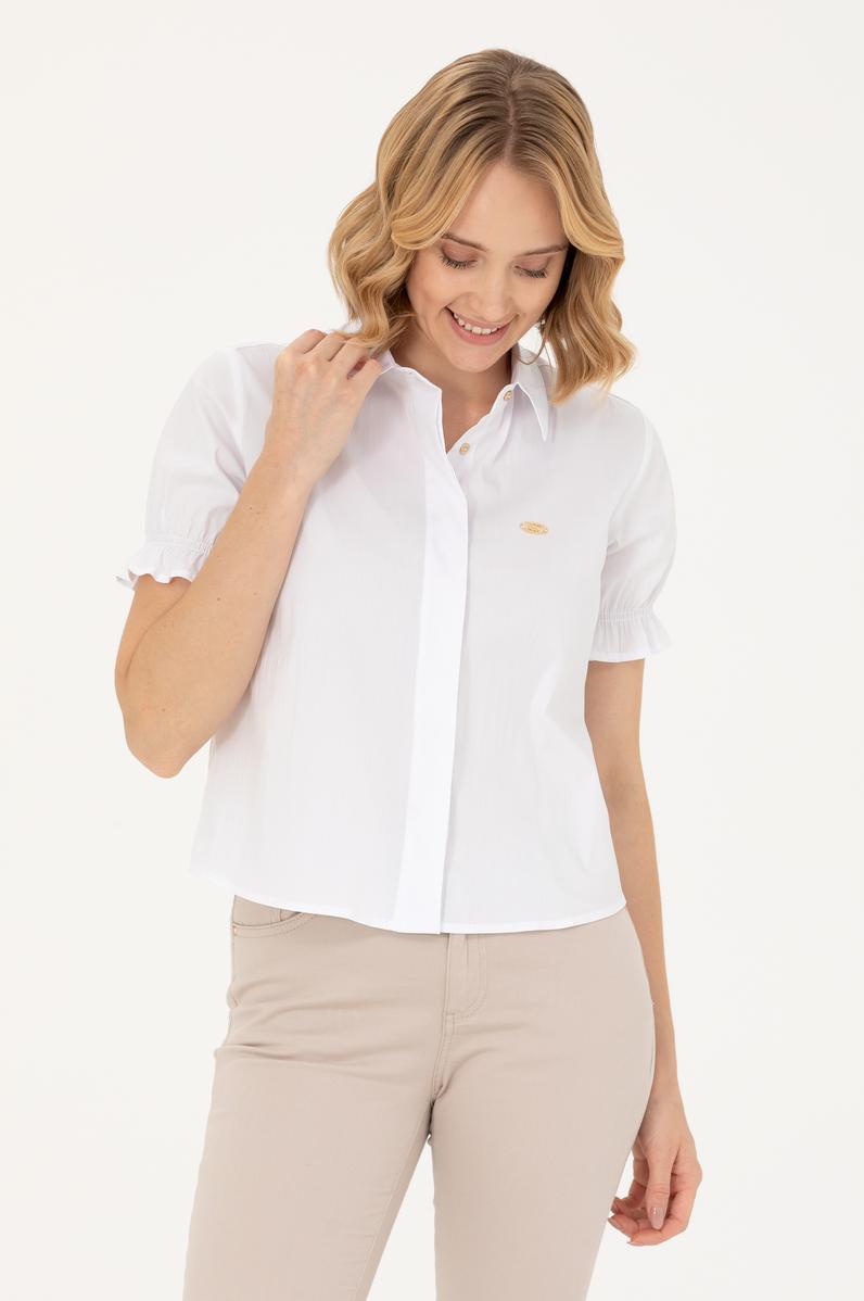Kadın Beyaz Kısa Kollu Gömlek