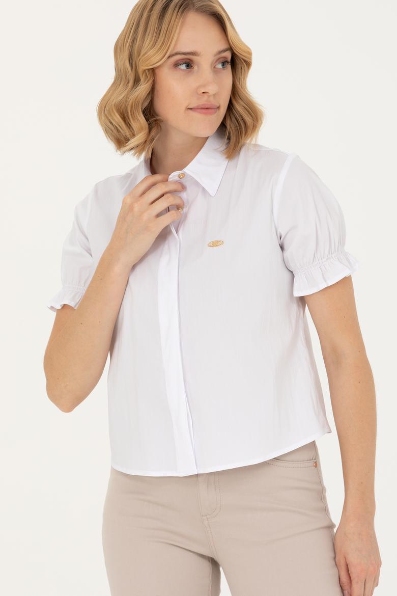 Kadın Beyaz Kısa Kollu Gömlek - 50264219001