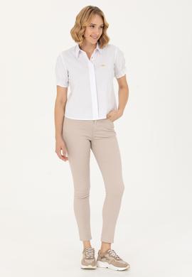 Kadın Beyaz Kısa Kollu Gömlek - 50264219001